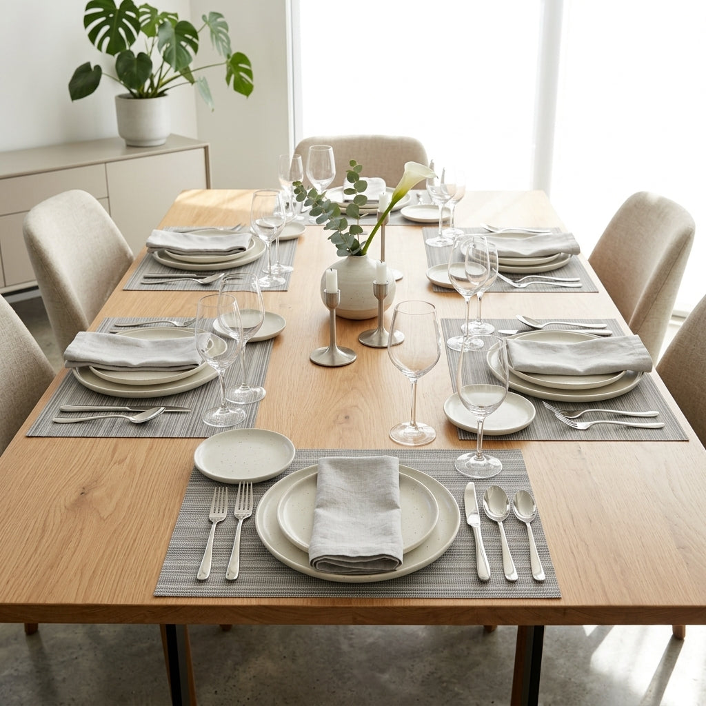 ( Pack of 6 ) Elegance Home Premium Woven Placemat Set – Heat Resistant Dining Table Mats