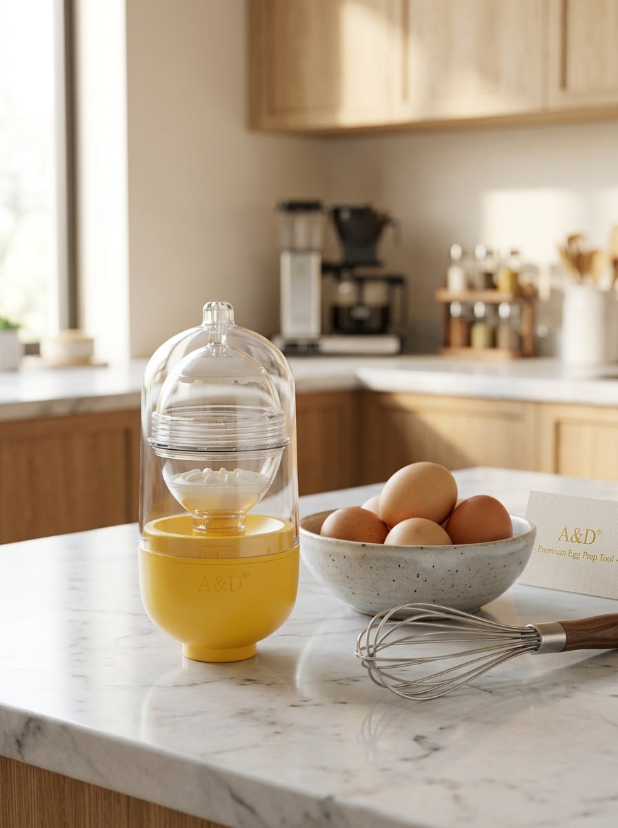 Manual Golden Egg Maker & Scrambler - Hand-Powered Hard Boiled Egg Shaker Kitchen Tool