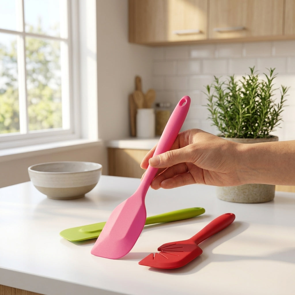 3-Piece Multicolor Silicone Spatula Set | Premium Kitchen Cooking Utensils