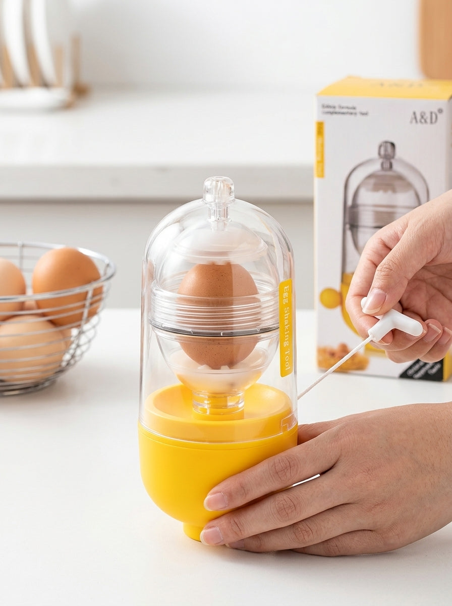 Manual Golden Egg Maker & Scrambler - Hand-Powered Hard Boiled Egg Shaker Kitchen Tool