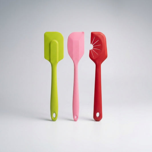 3-Piece Multicolor Silicone Spatula Set | Premium Kitchen Cooking Utensils