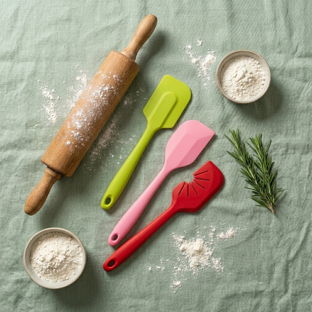 3-Piece Multicolor Silicone Spatula Set | Premium Kitchen Cooking Utensils