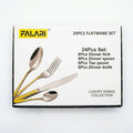 FALARI 24-Piece Luxury Gold Flatware Set – Stainless Steel Cutlery Service for 6